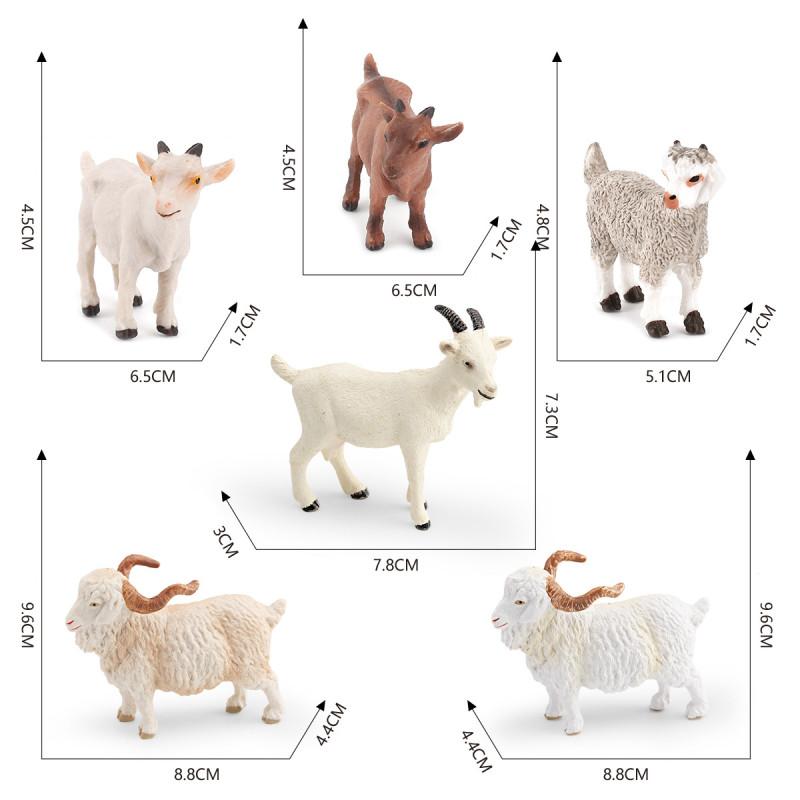 Farm Pvc Model Set With Static Sheep And Goat Figures For Desk Decor And Educational Display