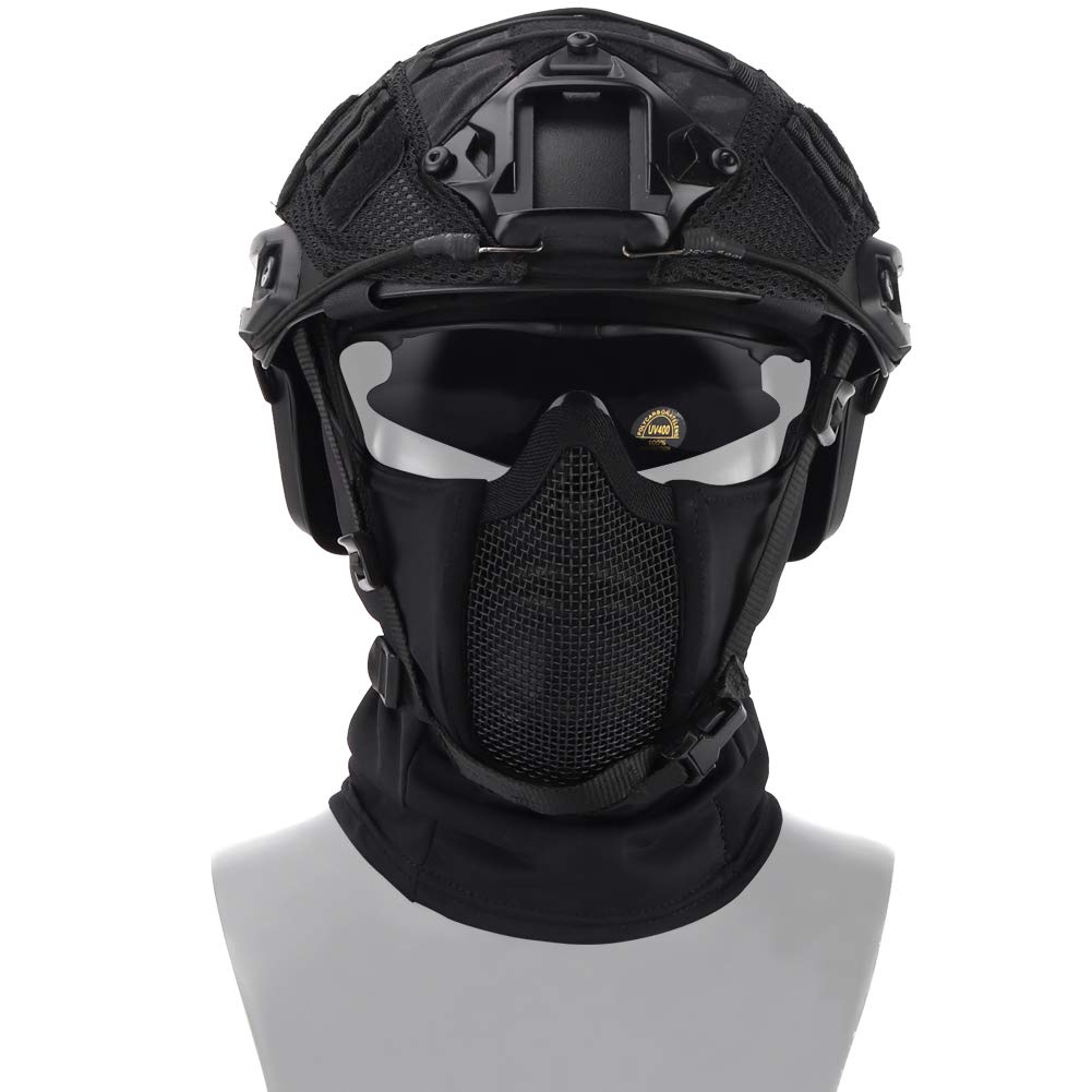 [PHOENIX IKKI] Lightweight, stretchable, sweat-wicking, quick-drying, breathable balaclava/ski mask with steel mesh. Ideal for airsoft, military, and