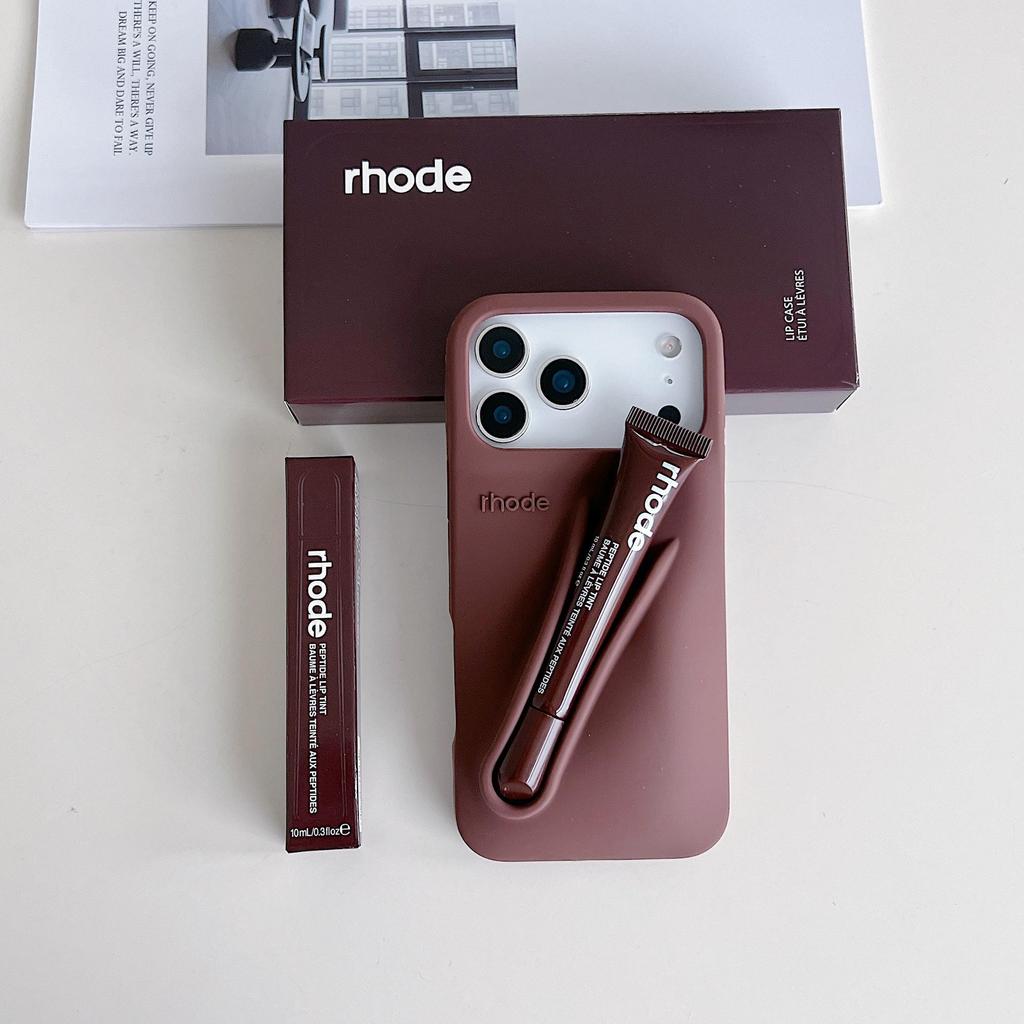 Lipstick-inspired Phone Case for Apple Devices Silicone Shockproof Soft Case with 3D Design Carry Your Lipstick