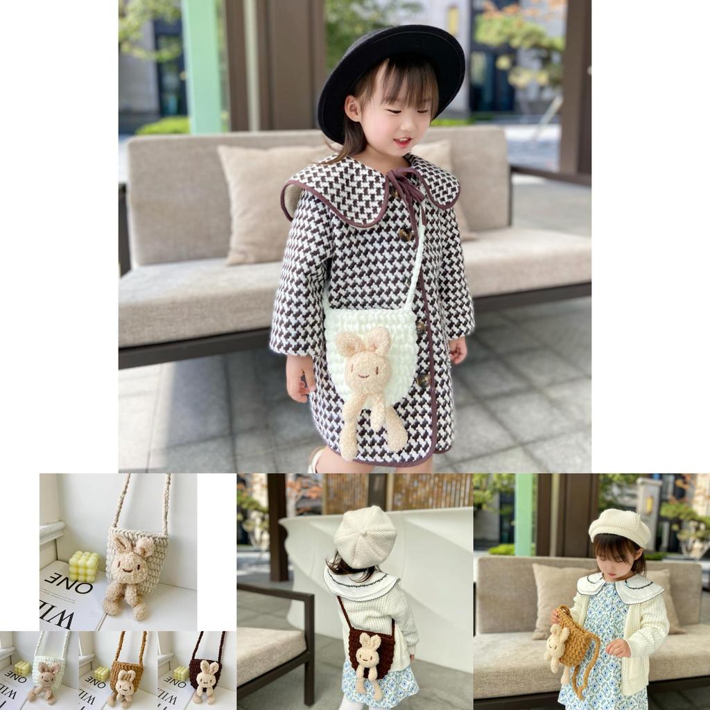 Adorable Korean Style Children's Cute Rabbit Knit Yarn Shoulder Bag For Girls