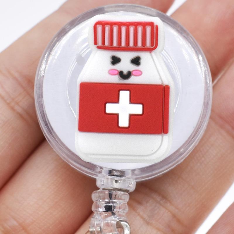 1PCS Hospital Retractable Badge Reel with Belt Clip Cute Nurse Doctor Name Tag Card Holder Accessories Office Supply Clip