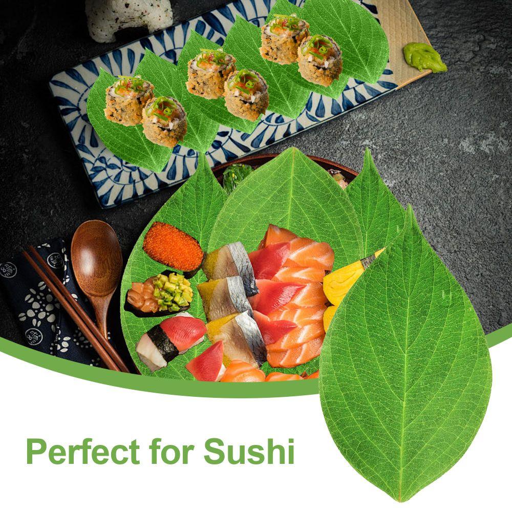 30PCS Food Contact Safe Food Serving Mats Printed Green Leaf Greaseproof Paper Mats for Seafood