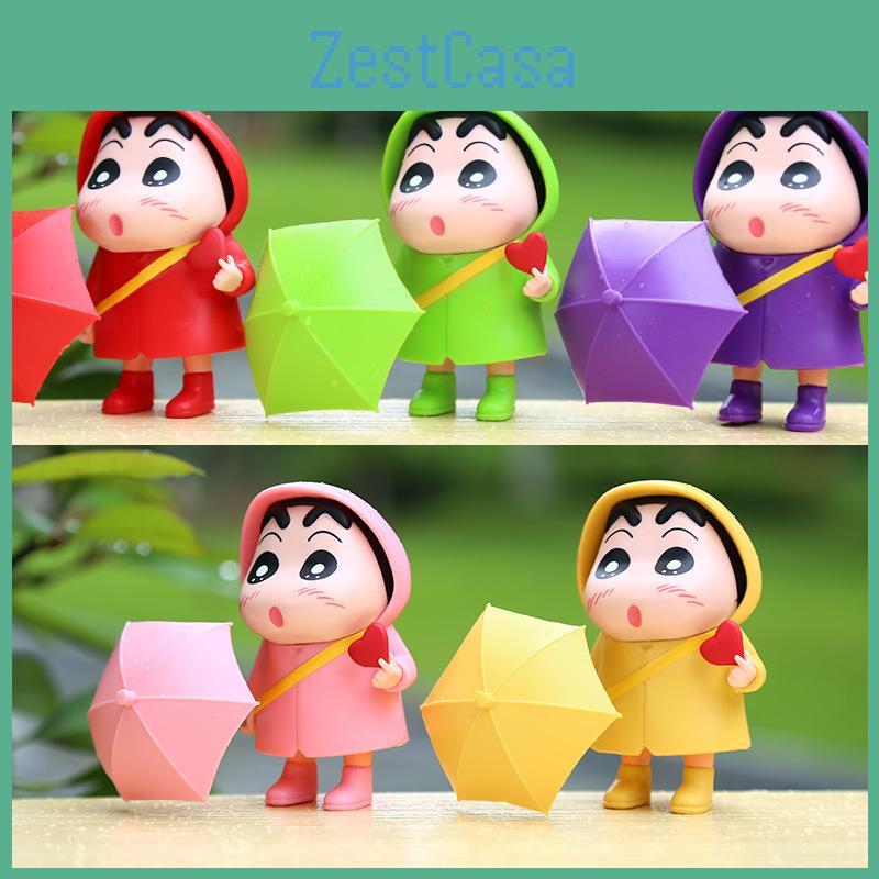 Raincoat Crayon Shin Chan Pvc Action Figure Model For Home Office Anime Fans