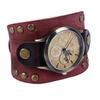 Leather Bracelet Watch Vintage Rivets Casual Fashionable Leather Quartz Watch for Men Women
