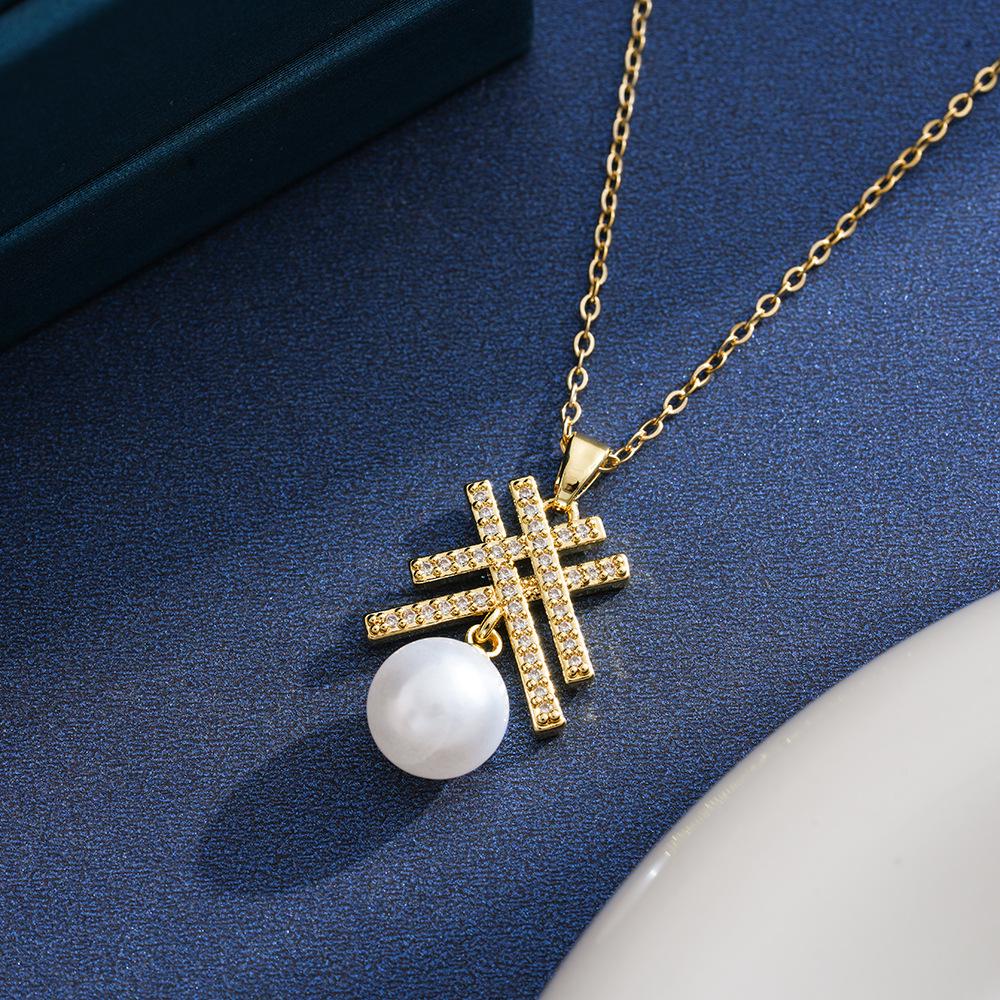 French-Inspired Micro-Inlaid Faux Pearl Necklace - Japanese Korean Clavicle Chain Fashion for Women