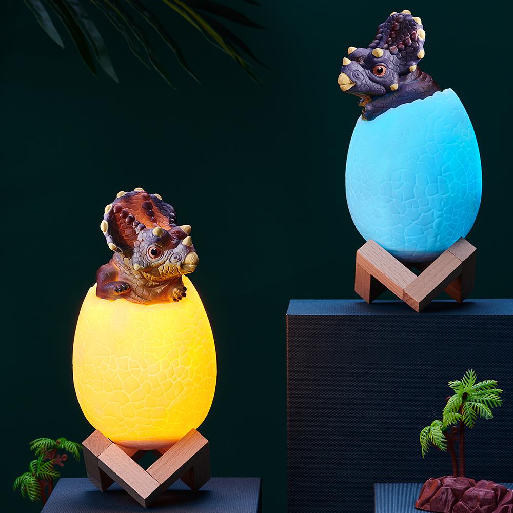 Triceratops Dinosaur Egg Light 3D LED Lamp 3D Night Light Kids Lamp Children Toy Birthday Gift Dragon 2021 New Night