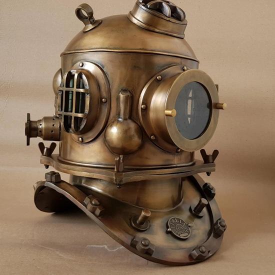 

45.72 Cm Handmade US Navy Miller Dunn Mark V Diving Helmet Collectible Gift Ship Navigation Marine Maritime Gift