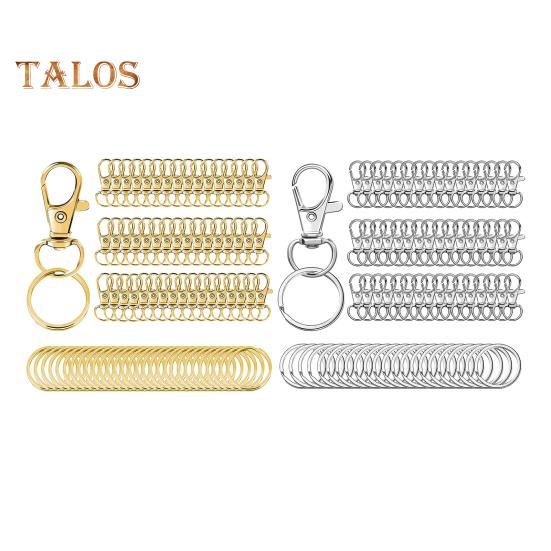 100 szt./zestaw breloków metalowe zapięcie homara z kółkami do kluczy obroże dla psów plecaki akcesoria do breloków DIY