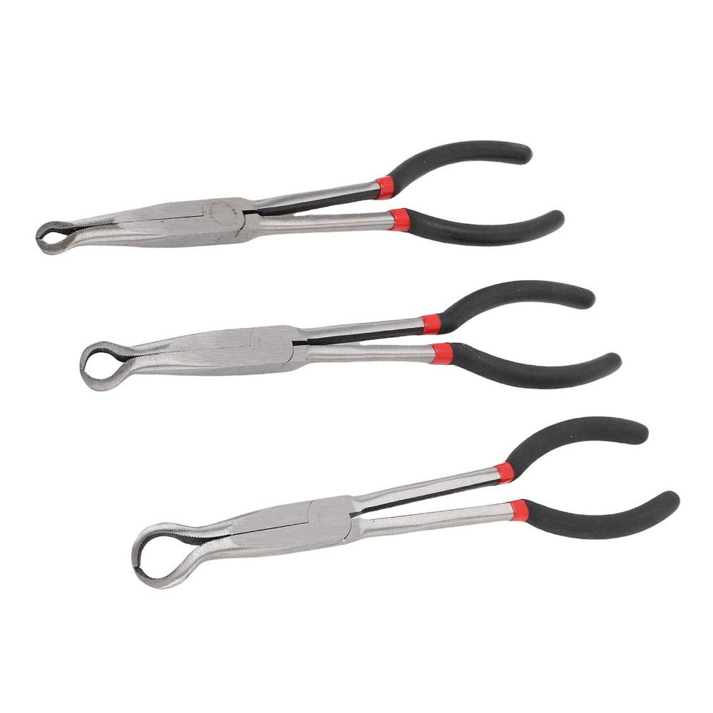 3PCS Heavy Duty Long Nose Grip Pliers 11 Inch Hose Removal Pliers  Spark Plug Boot Removal