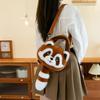 Soft Animals Raccoon Bag Fur Raccoon Shoulder Bag Casual Plush Raccoon Backpack  Zoo Gift