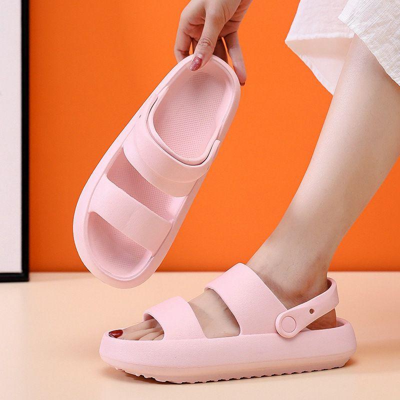 Cute And Comfortable Thick Sole Slippers For Women In Pink Purple Light Green Beige Black And Dark Blue