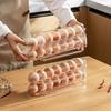 2/3 Layer Scrolling Egg Holder Automatic Stackable Egg Roller Rack Space Saving Large Capacity Egg Dispenser