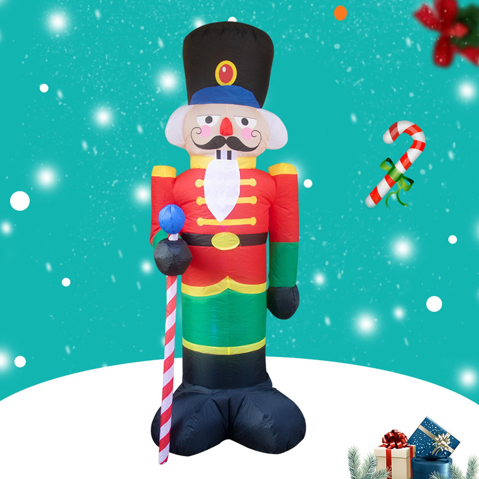 Christmas Inflatable Nutcracker Soldier, with Lights, Santa Claus Soldier for Indoor Yard