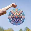 Stainless Steel Wind Spinner 25cm Mandala Wind Chakra Outdoor Garden Decor Kinetic Hanging Sculpture Gift No Battery Needed