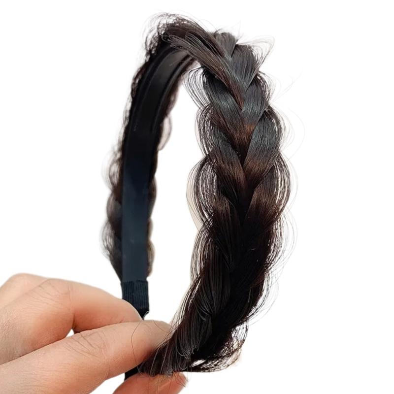 Women's Braided Hair Band High Elasticity Hairpiece Fashionable Hair Accesories Hairband for Girls Natural Look