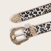 Fashion Leopard Pattern Belt Popular Waistbelt for Women Decorative Pants Belt Cool Carved Buckle Belt Waist Accessories