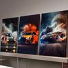 Cross-border Sports Car Sofa Wall Mural: Oil Canvas with Pine Wood Frame for Living Room or Bedroom