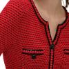Karl Lagerfeld Elegant Daily Commuting Date Outfit Luxurious French Atmosphere Round Neck Single-Breasted Long Sleeve Dress Women dresses Red 241L1331