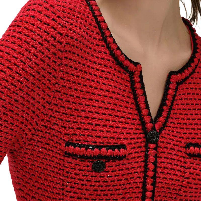 Karl Lagerfeld Elegant Daily Commuting Date Outfit Luxurious French Atmosphere Round Neck Single-Breasted Long Sleeve Dress Women dresses Red 241L1331