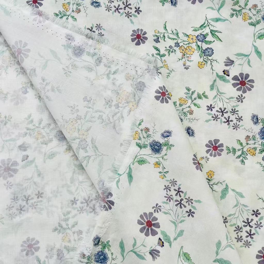 Floral Print 100% Cotton Printed Fabric for Girl's Dresses