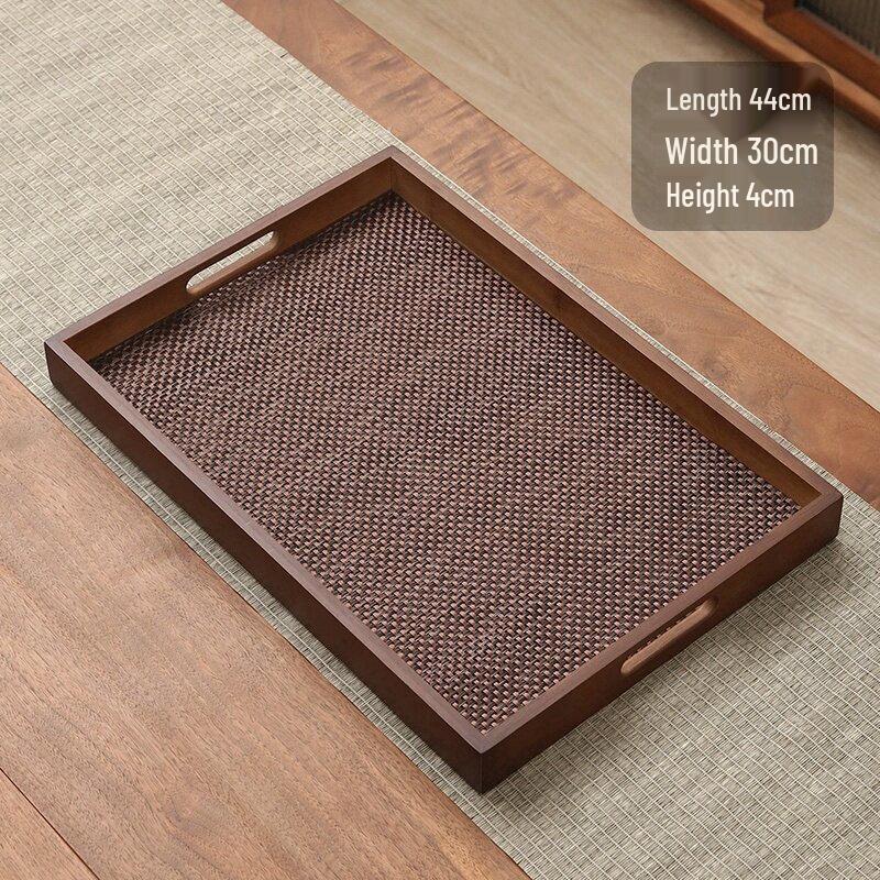 

Rectangular Bamboo Woven Serving Tray with Handle