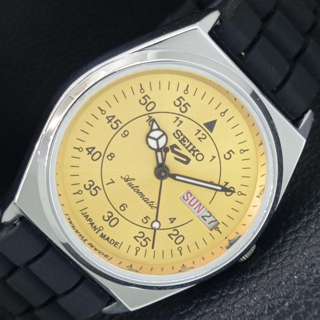 

JAPAN VINTAGE REFURBISHED SEIKO 5 AUTOMATIC 6309A MENS GOLDEN WATCH a442190-1