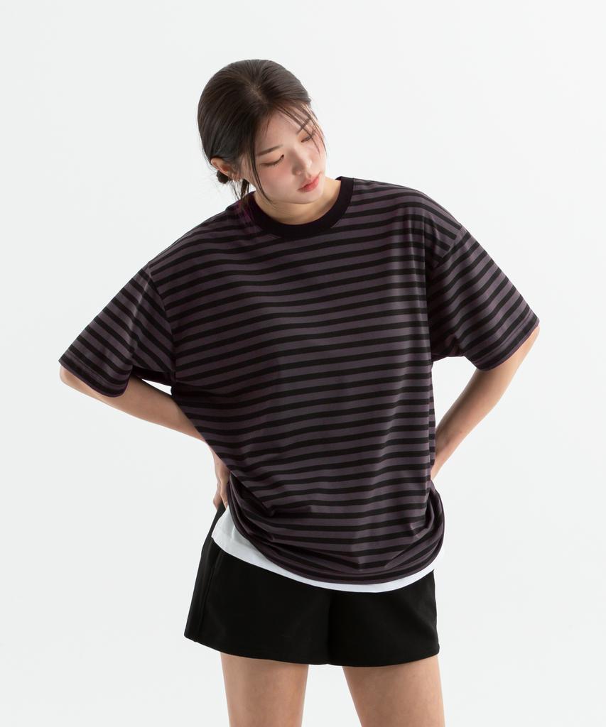 BRENSON Oversized 1:1 Striped Short Sleeve Tee ( 5 Colors )