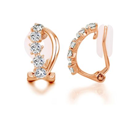 Immobird Pink Highest Quality 925 Painless Leaf Day Gift Earrings, Gold, Women's, Popular, Zirconia, "Gentle Leaf" Silver, Hypoallergenic, Earrings,