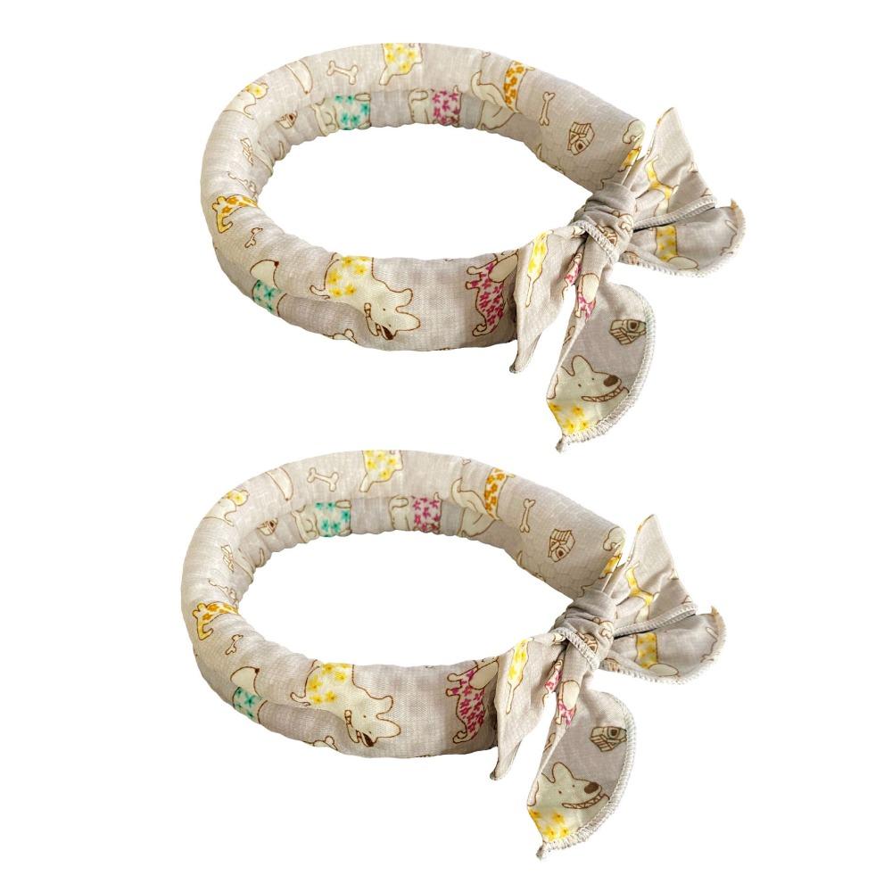 2Pcs Breathable Towel Pet Cooling Ice Scarf Cute Print Pet Cool Neck Ring Outdoor Travel