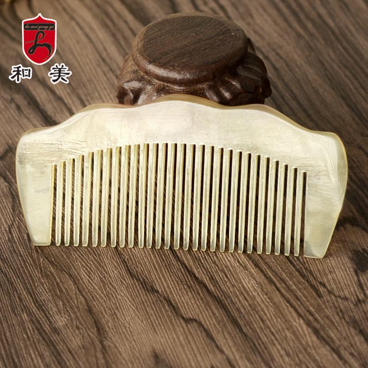 Natural croissant handle comb color transparent massage comb comfortable round smooth hair comb