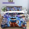 Son Goku Pattern Bedding,Quilt Set Quilt Cover Pillowcase Home Birthday Gift (1 * Duvet Cover + 2 * Pillowcase, Without Core)