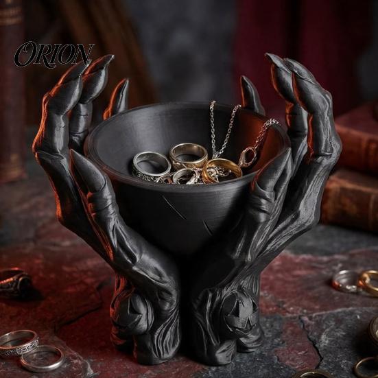 Stable Desk Accessory 3D Printed Gothic Demon Claw Trinket Dish, Devil Paw Decorative Practical Storage for Earrings Bowl, Jewelry Key Holder