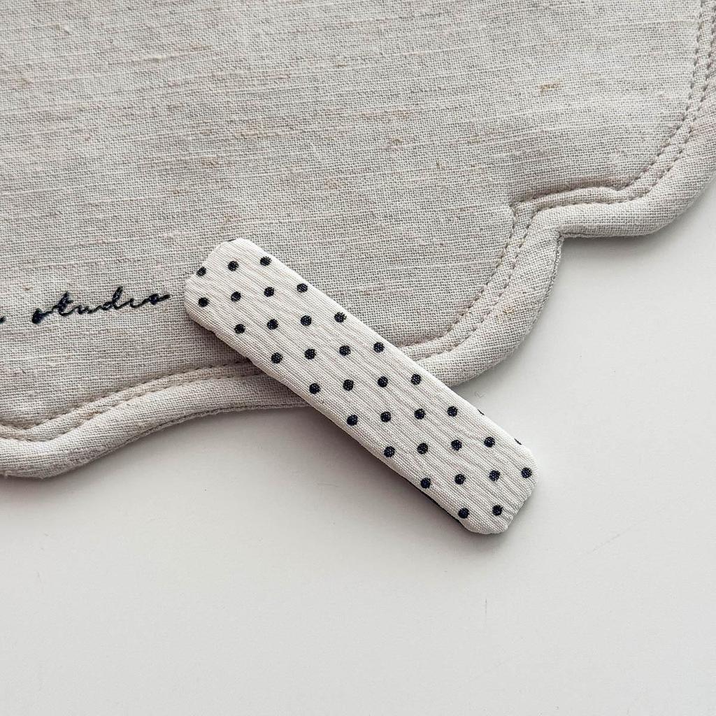 Versatile Black & White Polka Dot Triangle Hair Clip for Side Bangs & Forehead