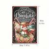 Placca di Latta Vintage Cioccolata Calda 8x12 Pollici Decorazione Cucina Retrò Arte da Parete in Metallo Targhetta Caffetteria Rustica