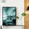 Aurora Lake Reflection Sheep Yak Animals Nature Scenery Canvas Painting Scandinavian Art Print Poster Wall Picture Home Decor