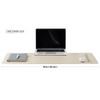 Double-Sided Leather Desk Pad, PU Desk Mat, Waterproof Desk Protector, Desk Mouse Pad for OfficeHomeGamingDecoration (White with Cream, 90cm43cm)