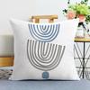 Blue Simple Print Decorative Pillowcase Bedroom Living Room Square Cushion Pillowcase