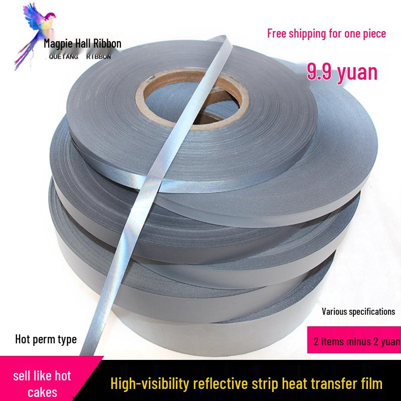 High-visibility Heat-applied Reflective Tape for Nighttime Traffic Warning, Directly Heat-pressed Onto Clothing.