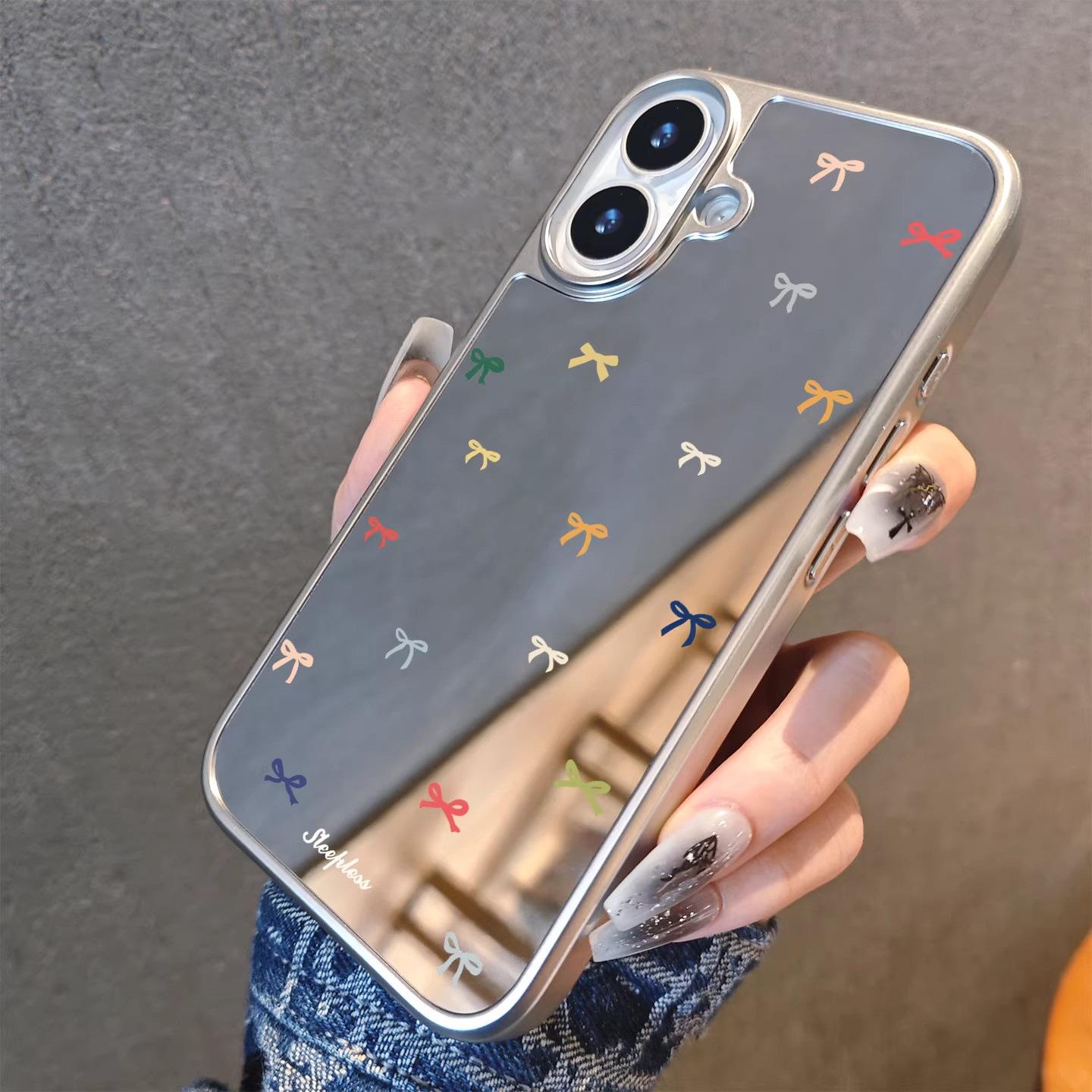 

Mirror Bow Case for iPhone 17 Pro Max, 16, 15/14 Pro, and 13 - Stylish Girly Design 17