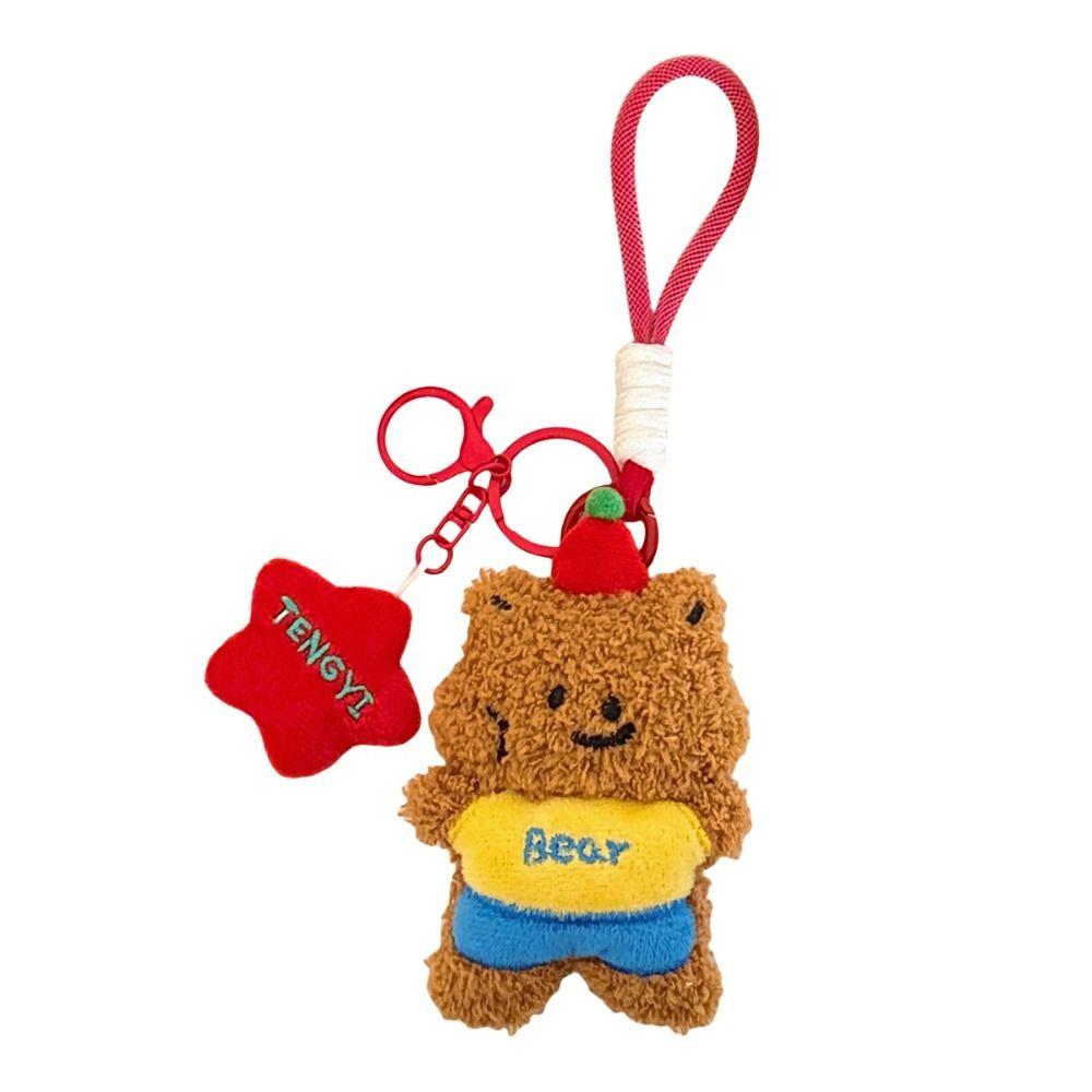 Soft Bear Plush Doll Keychain Collection Plushies Doll Cute Animal Plush Keychain Ins Dog Plush Keyring Pendant