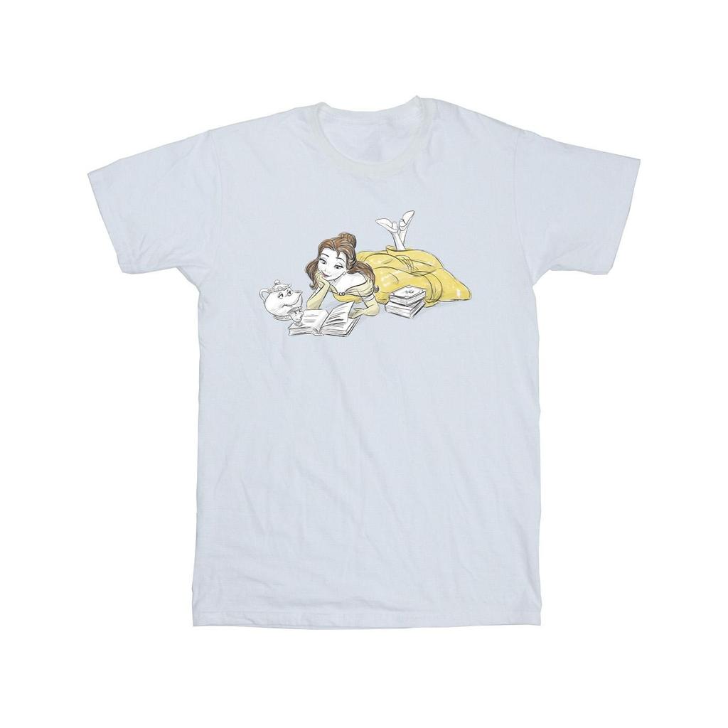 Disney Girls Beauty And The Beast Belle Reading Cotton T-Shirt