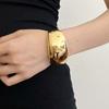 Exaggerated Metal Arc-shaped Bracelet Geometric Women's Wrist Jewelry Curve Wide Open Bangle  Party