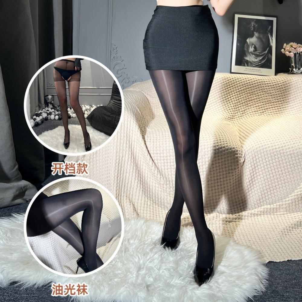 Sexy Thin Horse Oil Socks, Silky and Shiny Women's Leggings, Black Silk Black Pantyhose, Aurora Socks.