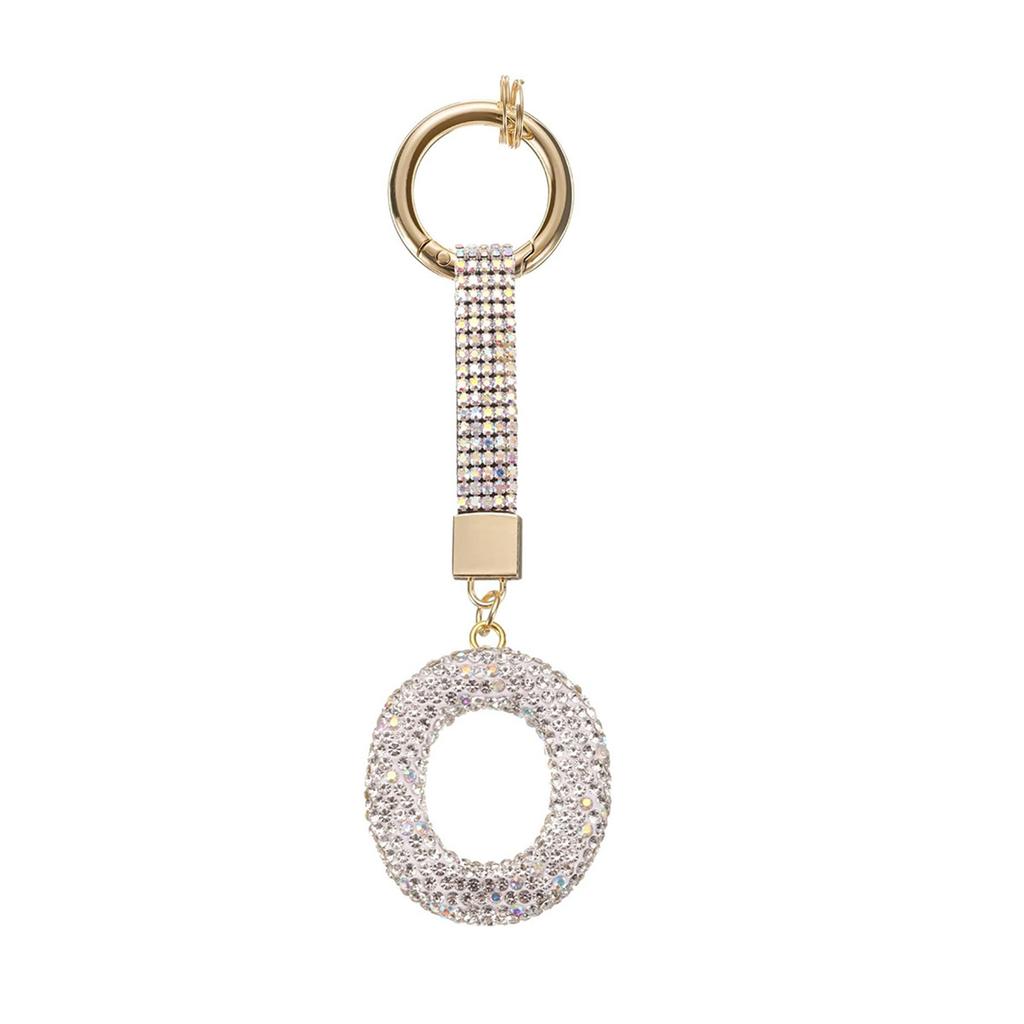 Personalized Alphabet Keychain with Sparkling Rhinestones Durable Alloy Jewelry Accessory for Fashionable Daily Use
