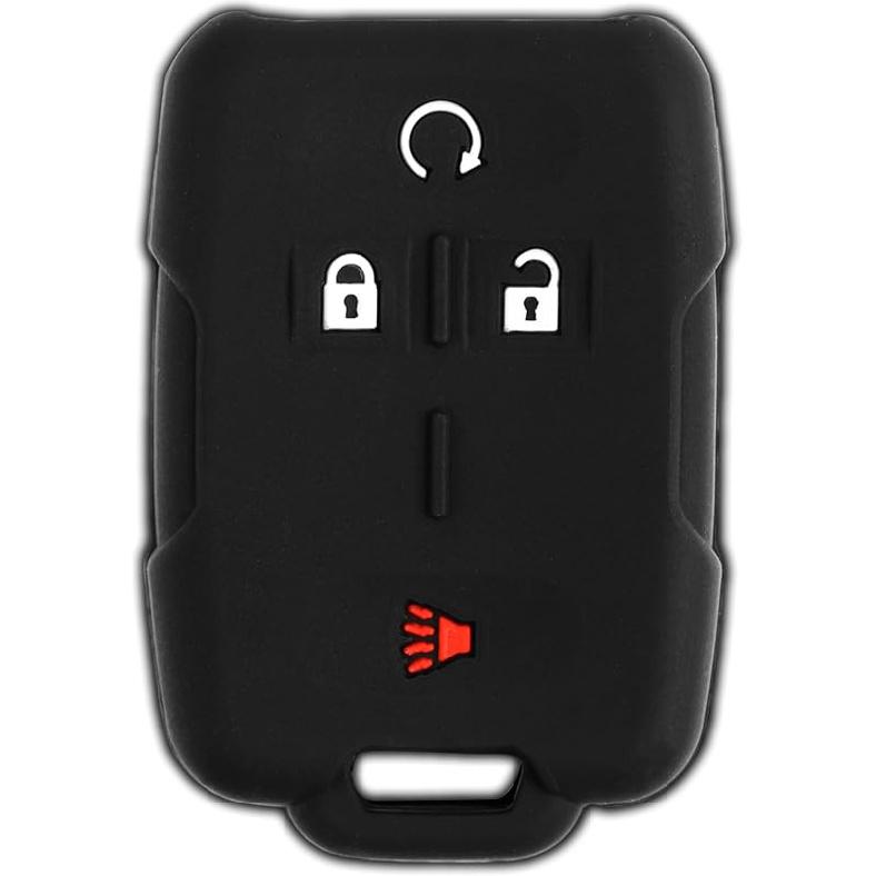 KeylessOption Key Fob Cover Replacement for 2014 2015 2016 2017 2018 Chevrolet Chevy Silverado Colorado GMC Sierra Canyon Remote Silicone, 4-Button