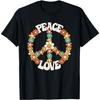 Peace Sign Love 60s 70s Costume Groovy Hippie Theme Party T-Shirt