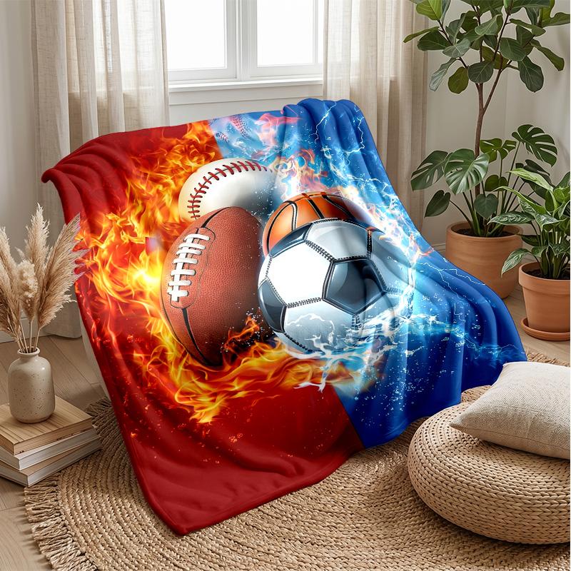Sports in Flames and Ice 2 Theme blanket Lightweight Warm Flannel Blanket Decorative Throw Blanket for Home Decoration