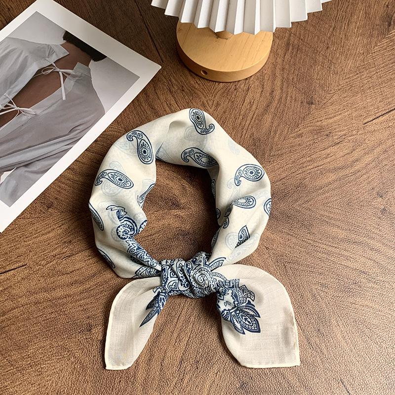 Silk Scarf Neck Small Square Scarf High Sense Summer New Thin Shirt Small Scarf Scarf Shawl Headscarf Headband