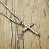Nail Cross Pendant Necklace For Men Hip Hop Punk Style Copper Color Stainless Steel Chain Christian Church Baptism Party Jewelry