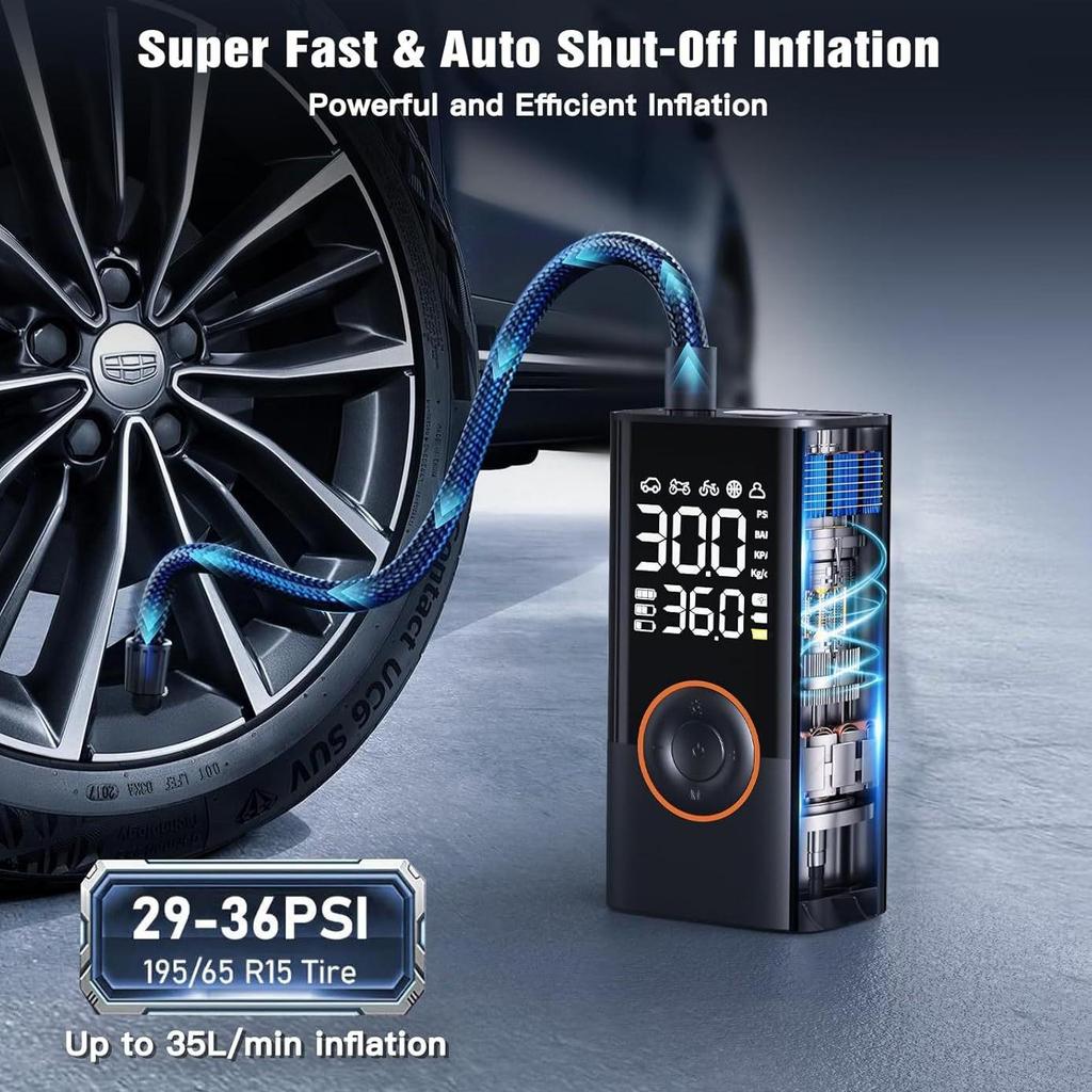 Wireless Smart Portable Tire Inflator for Cars & Bicycles